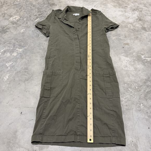 Lacoste Womens Short Sleeve Dress Green Button Down Sz 36 Cotton Pockets - Picture 5 of 8